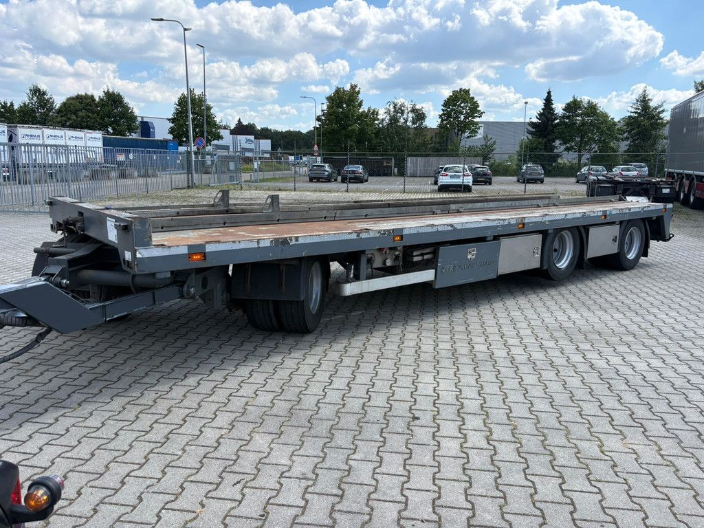 Vlastuin 30T Vlakke aanhanger + Containerbanen 80CM Hoog Rongen, Top conditie