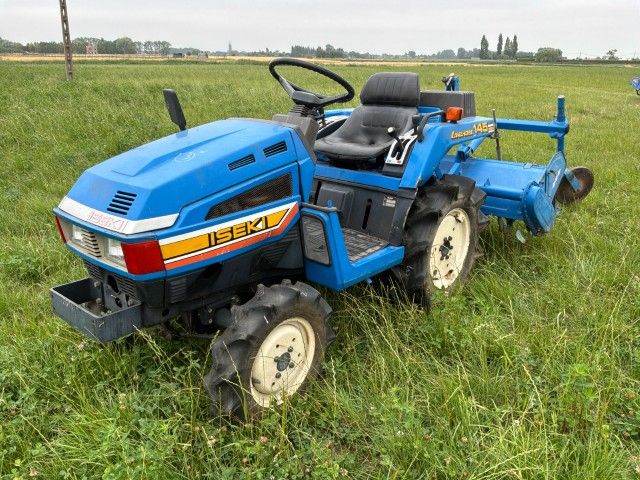 Iseki Landhope TU145F four-wheel-drive mini tractor with rotary tiller