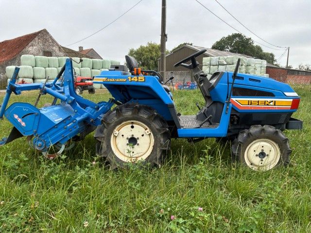 Iseki Landhope TU145F four-wheel-drive mini tractor with rotary tiller