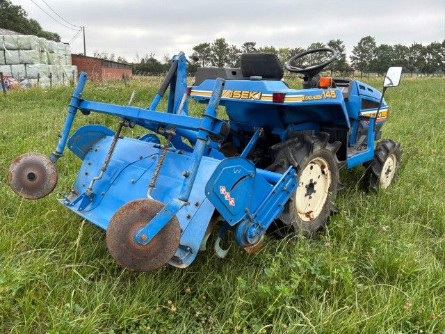 Iseki Landhope TU145F four-wheel-drive mini tractor with rotary tiller