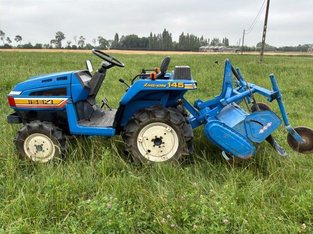 Iseki Landhope TU145F four-wheel-drive mini tractor with rotary tiller