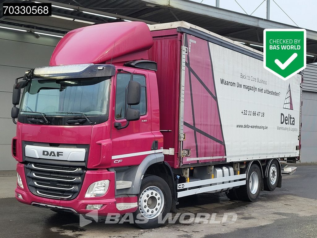 DAF CF 340 6X2 Curtainsides 2000kg tailgate Lift+steering axle MX Engine Brake Euro 6