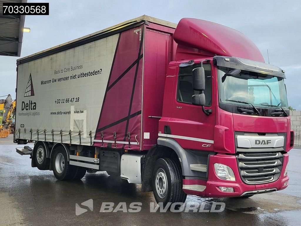 DAF CF 340 6X2 Curtainsides 2000kg tailgate Lift+steering axle MX Engine Brake Euro 6