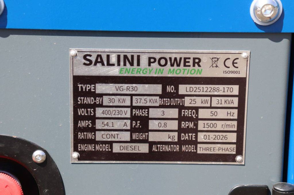 Generator Salini VG-R30 Diesel 2026 37kVA New