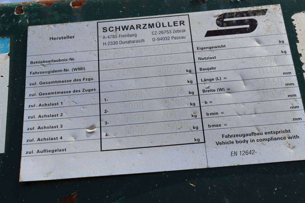 Semi-Dieplader Schwarzmuller T4 G01VBN1 40000kg 2014