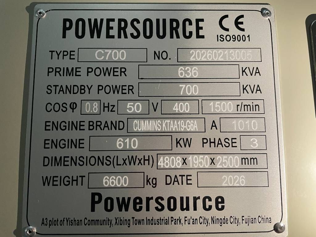 Cummins KTAA19-G6A - 700 kVA Generator - DPX-19848