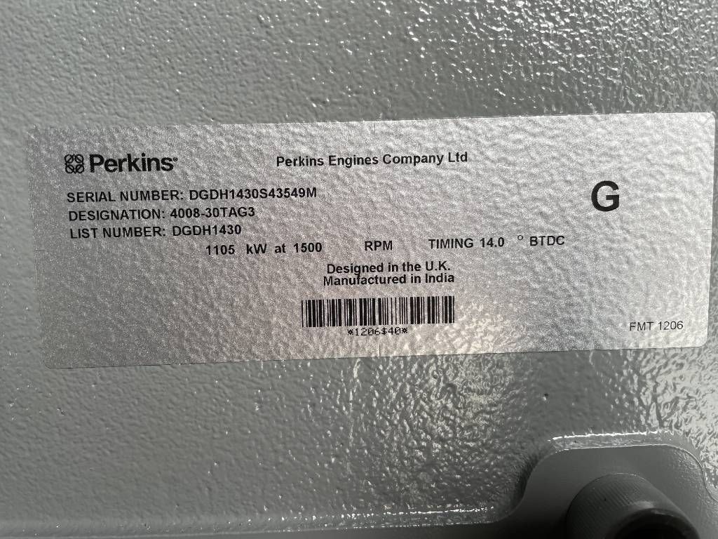 Perkins 4008TAG3 - 1250 kVA Open Genset - DPX-19821-O