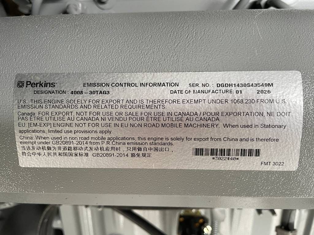 Perkins 4008TAG3 - 1250 kVA Open Genset - DPX-19821-O