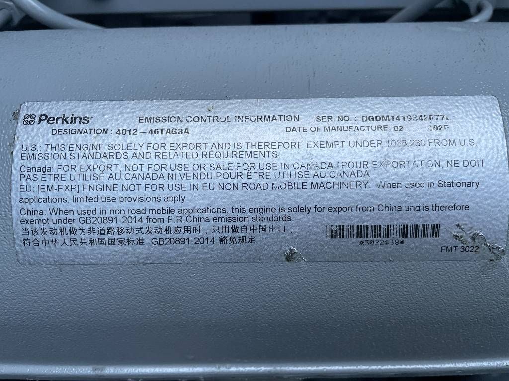 Perkins 4012-46TAG3A - 1.880 kVA Generator - DPX-19824-O