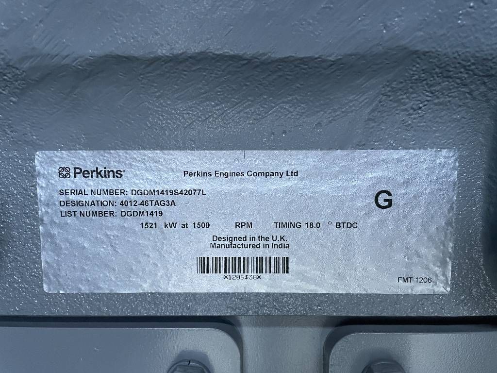 Perkins 4012-46TAG3A - 1.880 kVA Generator - DPX-19824-O