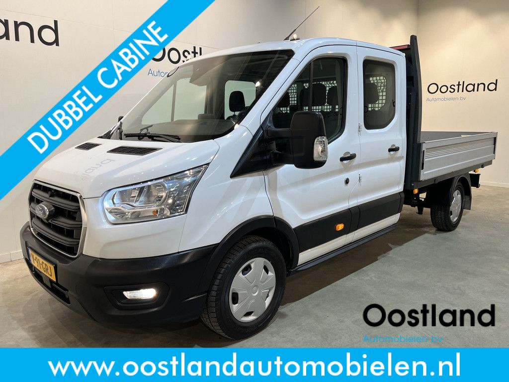 Ford Transit 2.0 TDCI L3H1 130 PK DC 7 pers. Open Laadbak / Euro 6 / Airco / Cruise Control / Trekhaak / CarPlay / 23.600 KM !!