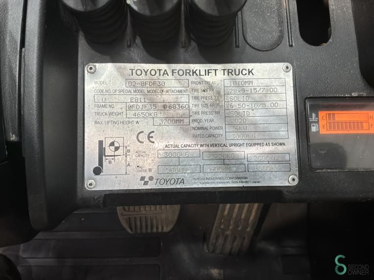 Forklifts Diesel Toyota 02-8 FDF 30 2020
