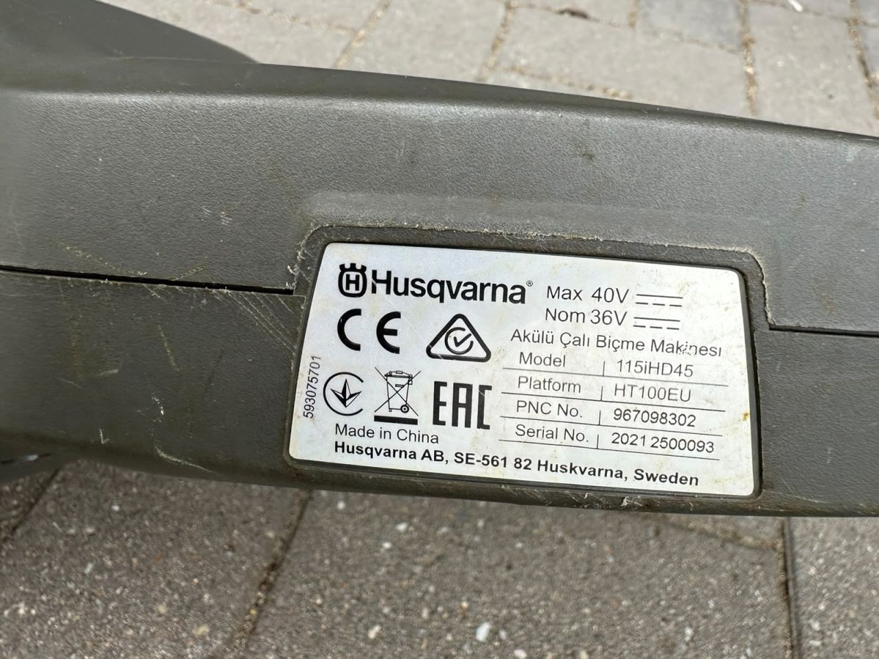 Husqvarna 115IHD45 Accu Heggenschaar 45cm - In goede staat