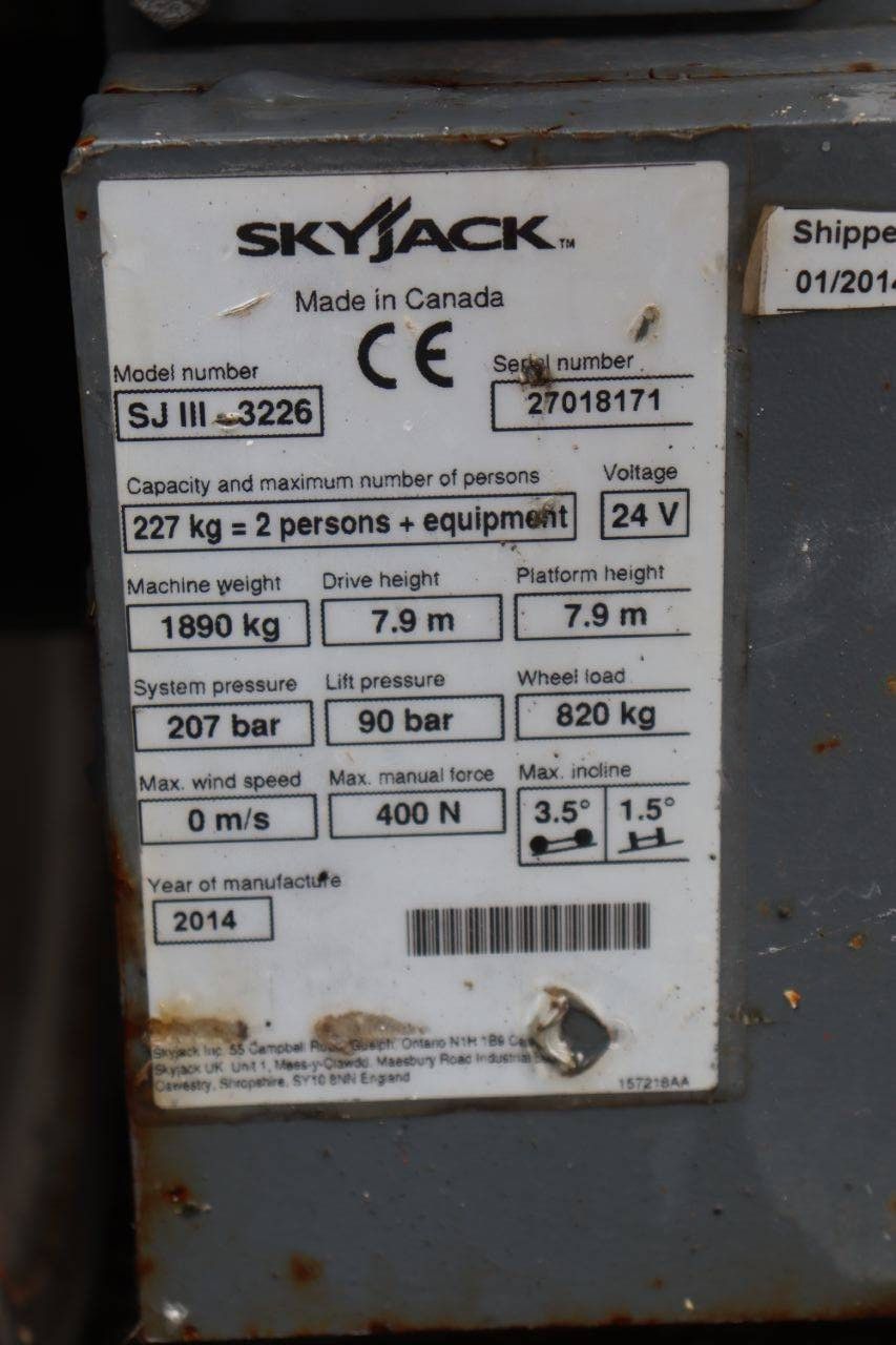 Skyjack SJ3226 Elektrische Scherenbühne 9,9 m 2014