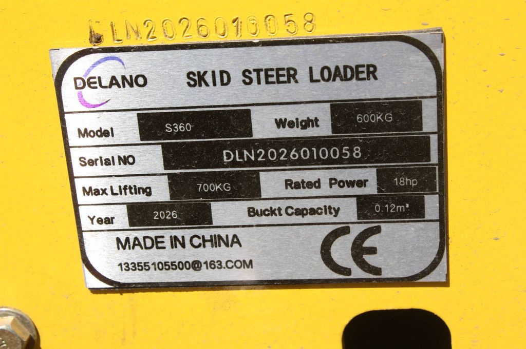 Delano S360 Skid Steer Loader Diesel 18hp 2026 New