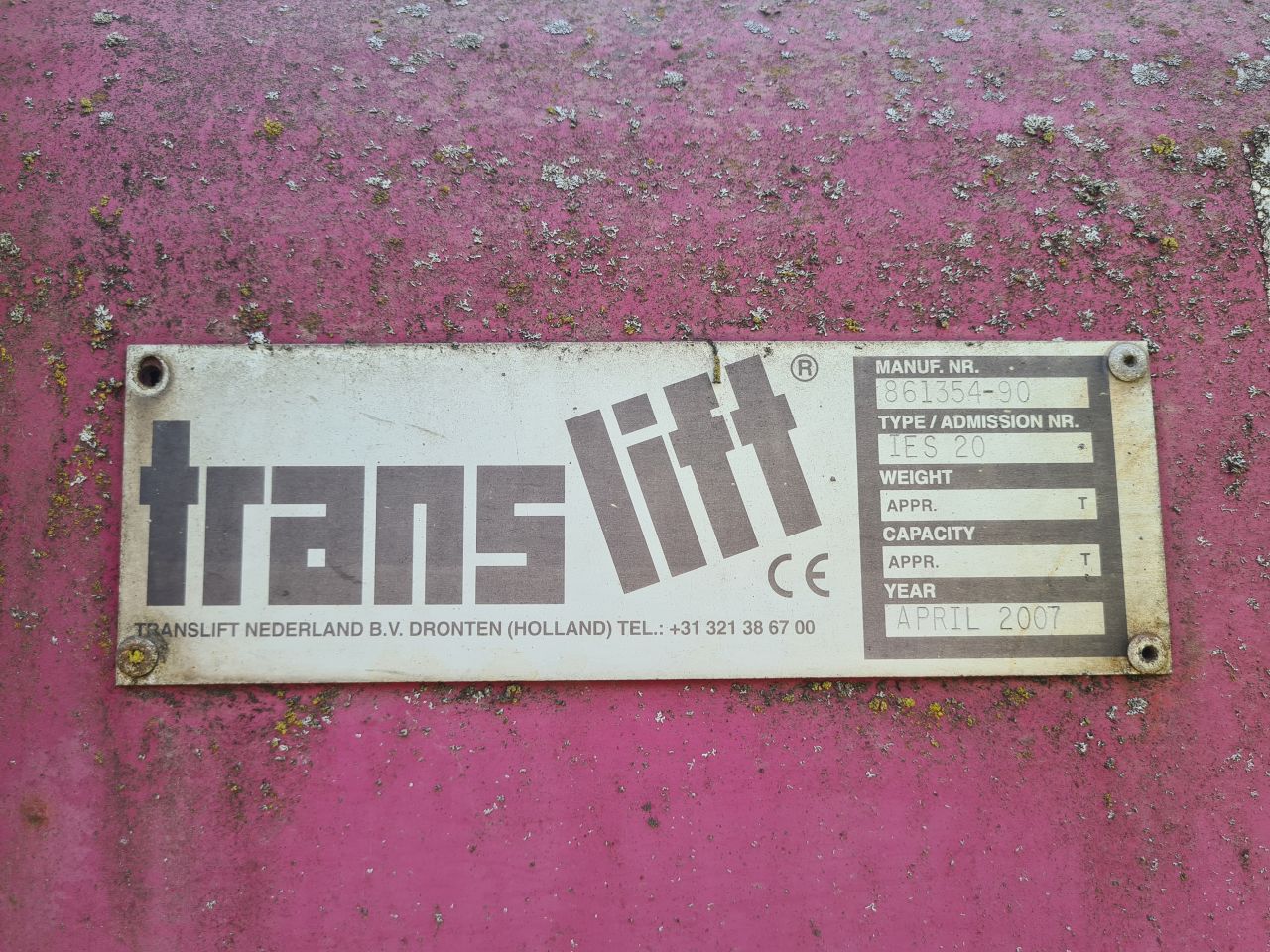 Translift persbak perscontainer container huls haakarm en kabel.