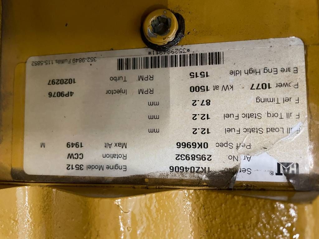CAT 3512 - 1250 kVA Used Generator - DPX-12662