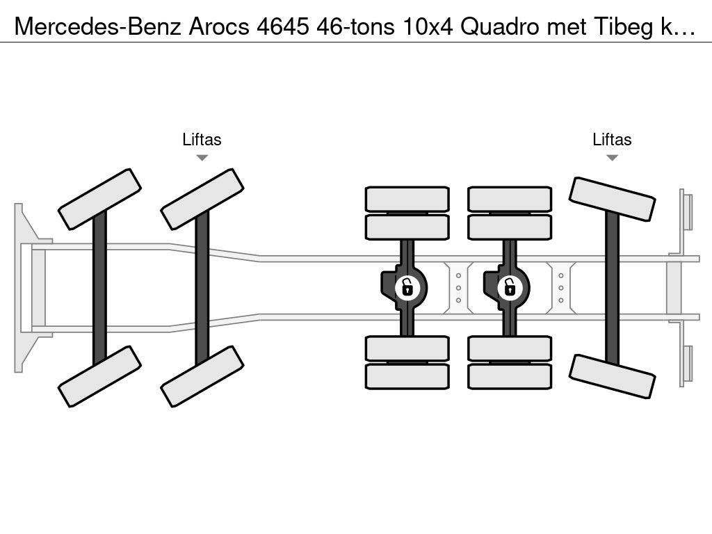 Mercedes-Benz Arocs 4645 46-tons 10x4 Quadro met Tibeg kipper