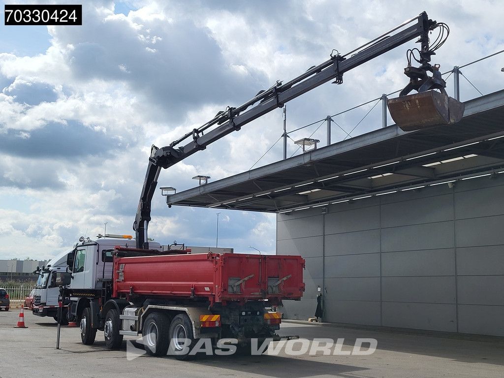 Mercedes Actros 4141 8X4 HIAB 166 D-4 Hiduo Crane 11m3 2-way tipper Steelsuspension Big-Axle Euro 5