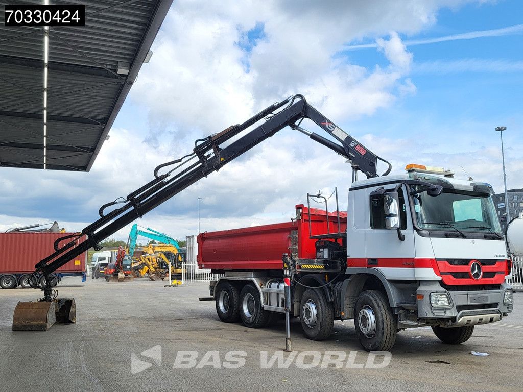 Mercedes Actros 4141 8X4 HIAB 166 D-4 Hiduo Crane 11m3 2-way tipper Steelsuspension Big-Axle Euro 5