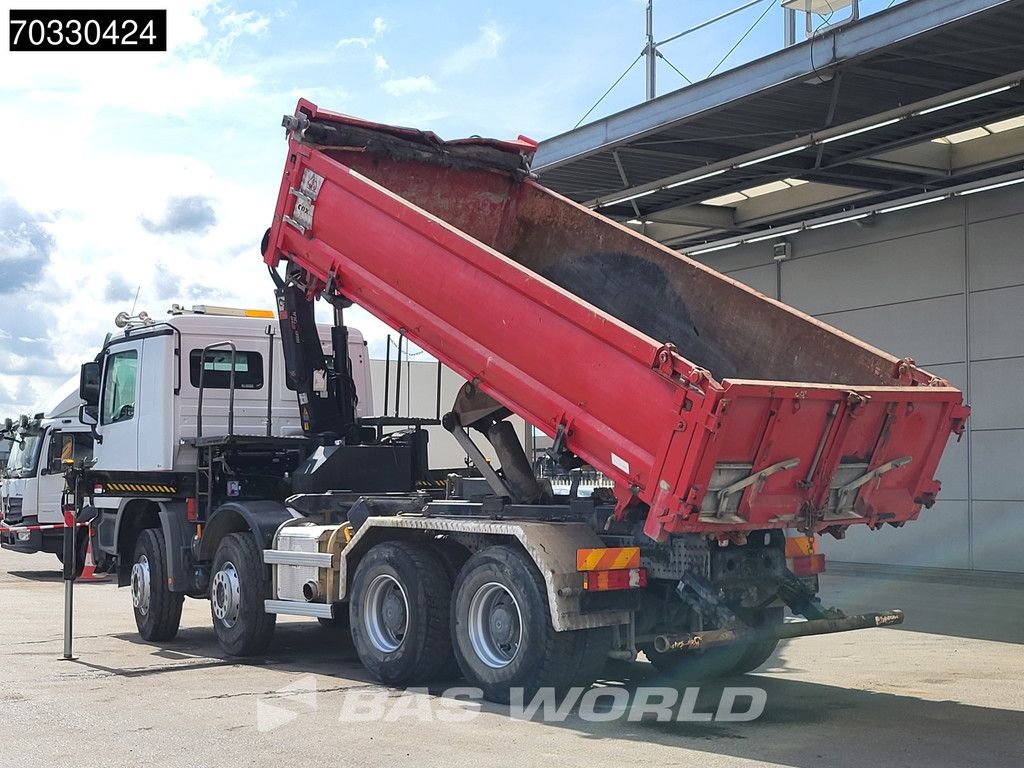 Mercedes Actros 4141 8X4 HIAB 166 D-4 Hiduo Crane 11m3 2-way tipper Steelsuspension Big-Axle Euro 5