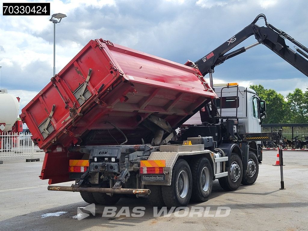 Mercedes Actros 4141 8X4 HIAB 166 D-4 Hiduo Crane 11m3 2-way tipper Steelsuspension Big-Axle Euro 5