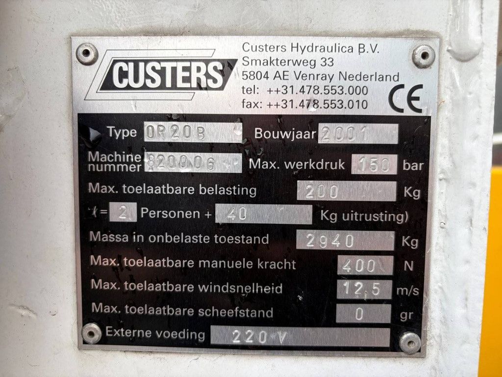 Custers Anhänger-Arbeitsbühne 0R20B 200kg 20m 2001