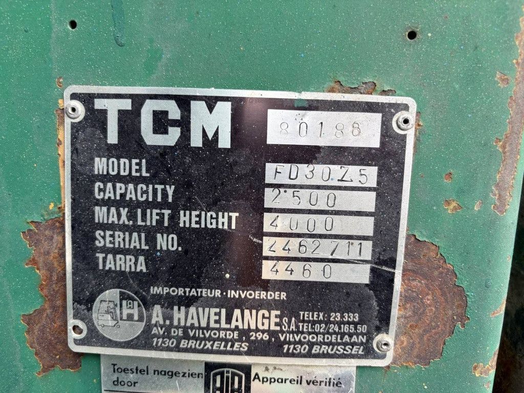 Heftruck TCM FD30Z5 Diesel 2500kg 4.0m