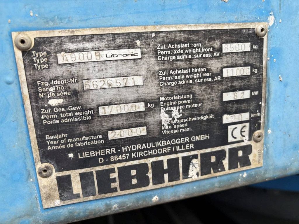 Wheel excavator Liebherr A900B Litronic Diesel 82kW 2000