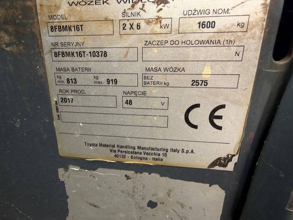 Toyota 8FBMK16T Elektrogabelstapler 1600 kg 4,7 m 2017