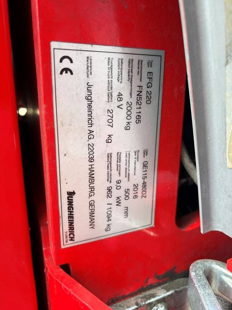 Heftruck Jungheinrich EFG 220 Elektrisch 2000kg 2016