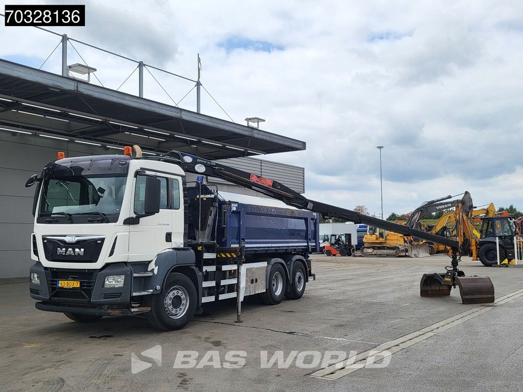 MAN TGS TGS 28.360 6X2 NL-Truck HMF 1643 Z2 Crane 13m3 2-way tipper Lift+Steering axle Euro 6