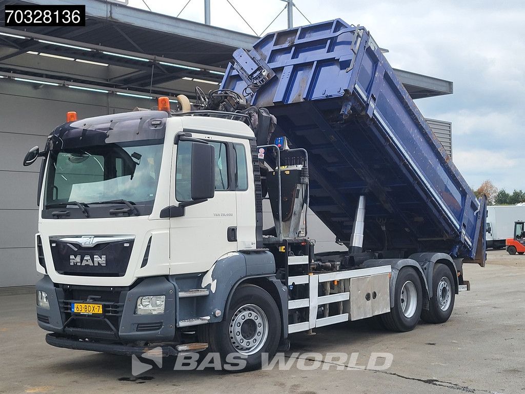 MAN TGS TGS 28.360 6X2 NL-Truck HMF 1643 Z2 Crane 13m3 2-way tipper Lift+Steering axle Euro 6
