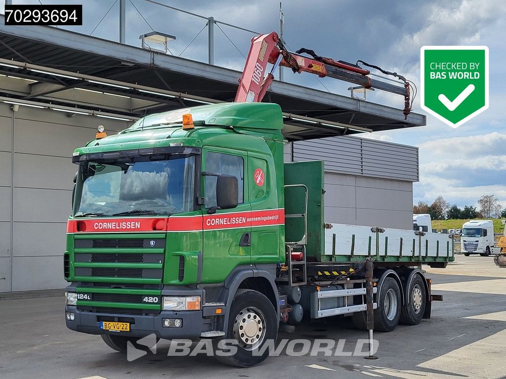 Scania R 124 LB 6X2 NA 75190 R124 6X2 HMF 1063 K2 Kran Crane Lift Axle Manual Euro 2