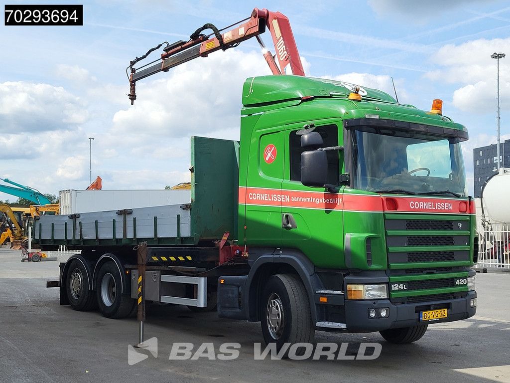 Scania R 124 LB 6X2 NA 75190 R124 6X2 HMF 1063 K2 Kran Crane Lift Axle Manual Euro 2