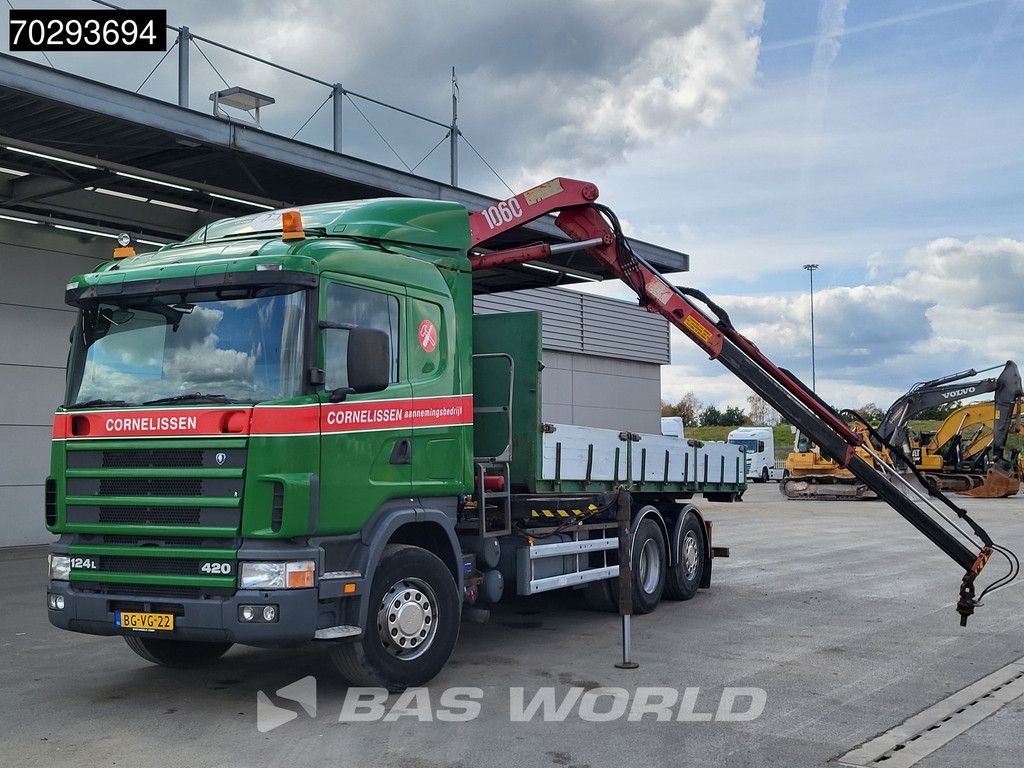 Scania R 124 LB 6X2 NA 75190 R124 6X2 HMF 1063 K2 Kran Crane Lift Axle Manual Euro 2