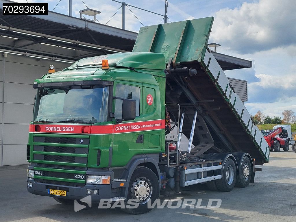 Scania R 124 LB 6X2 NA 75190 R124 6X2 HMF 1063 K2 Kran Crane Lift Axle Manual Euro 2