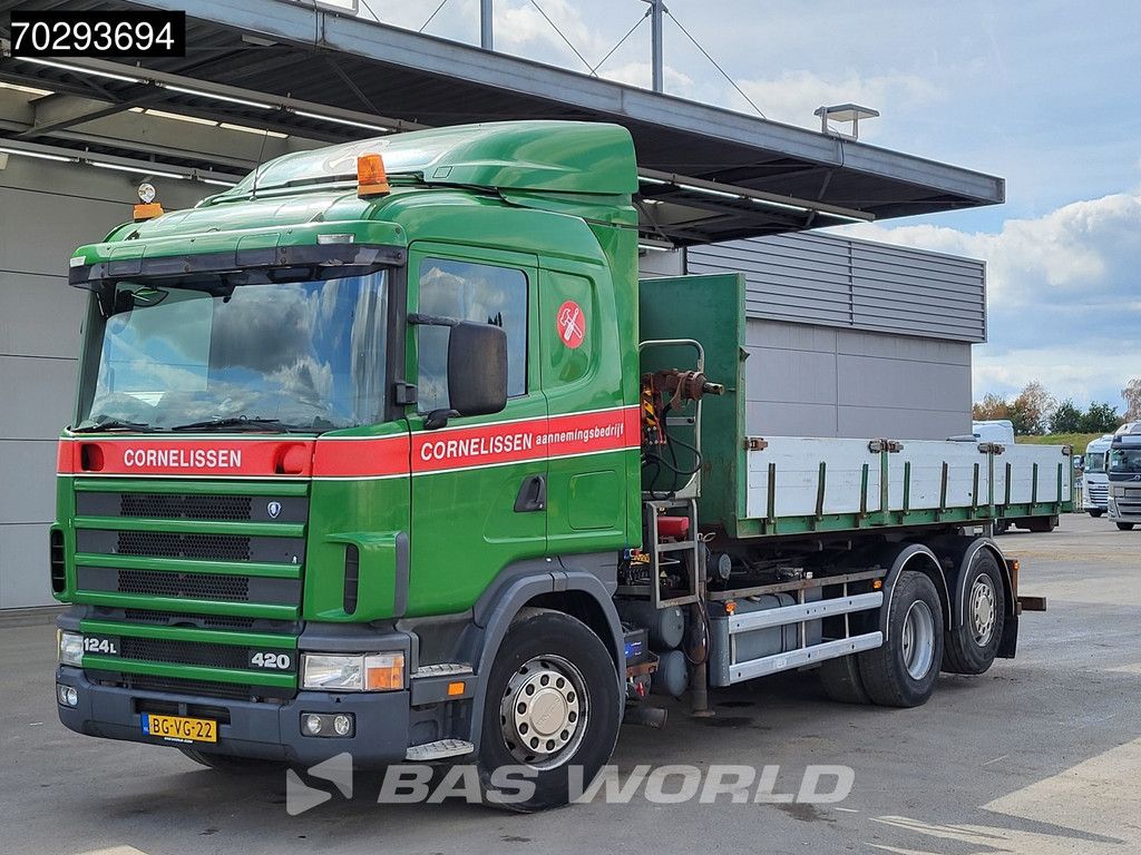 Scania R 124 LB 6X2 NA 75190 R124 6X2 HMF 1063 K2 Kran Crane Lift Axle Manual Euro 2