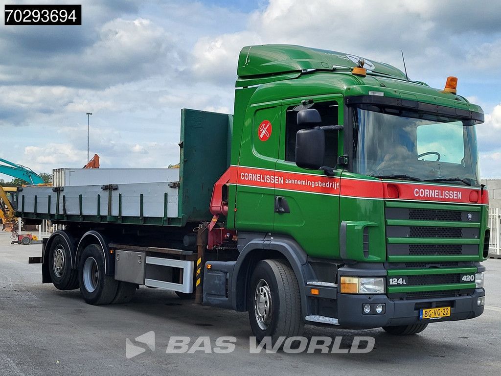 Scania R 124 LB 6X2 NA 75190 R124 6X2 HMF 1063 K2 Kran Crane Lift Axle Manual Euro 2