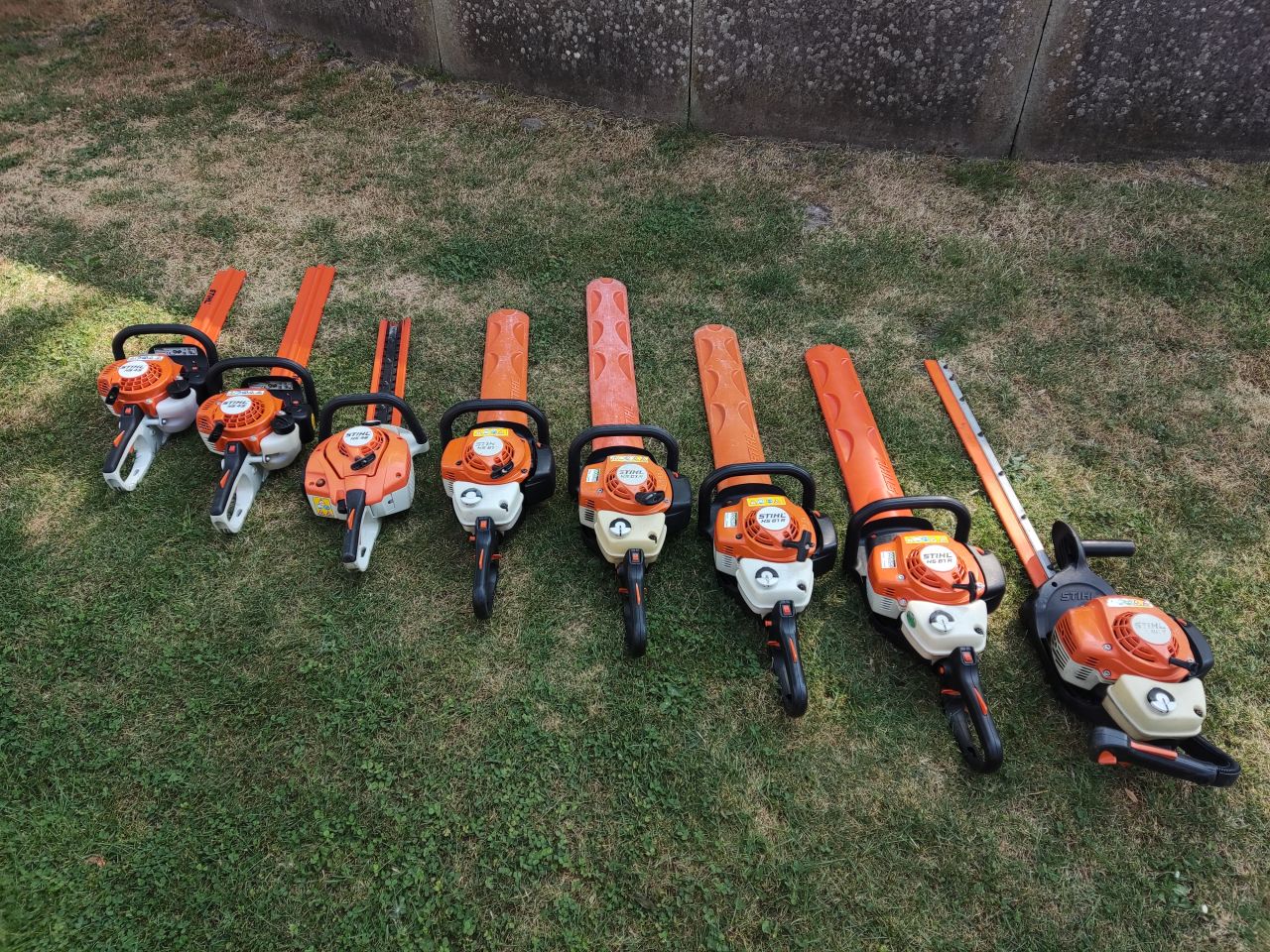 8 STIHL heggenscharen (type HS45, HS46, HS81T, HS81R, HS86T)