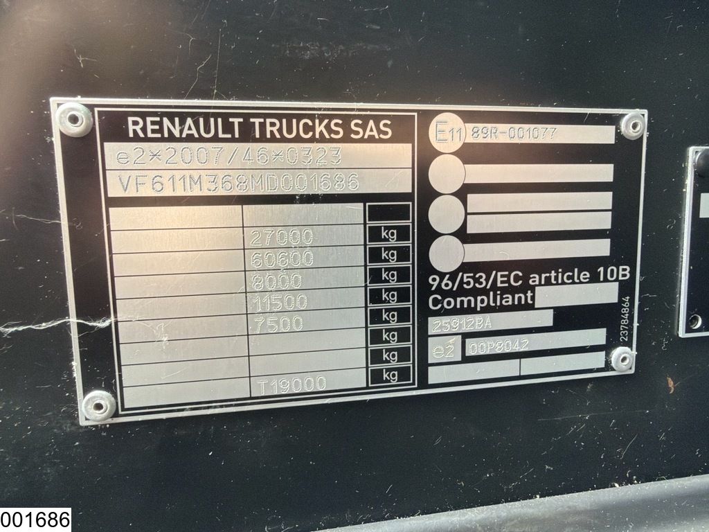 Renault T 520 6x2, EURO 6D, Retarder, Combi, Fruehauf