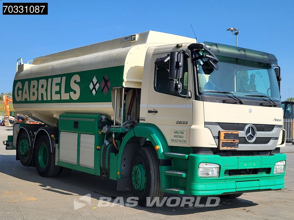 Mercedes Axor 2633 6X2 20.600 liter Stokota Fuel tanker 4 compartments Lift+steering axle Euro 5