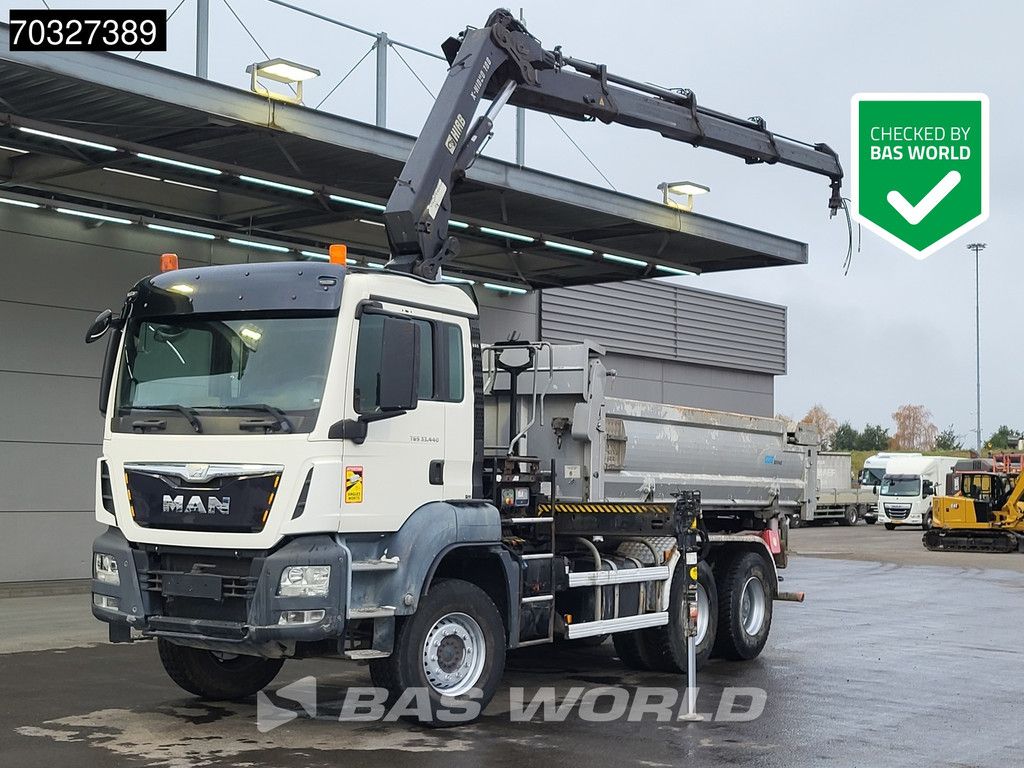 MAN TGS 33.440 6X4 HIAB X-HIDUO 188 E-3 Crane Kran 10m3 2-way tipper Big-Axle Euro 6