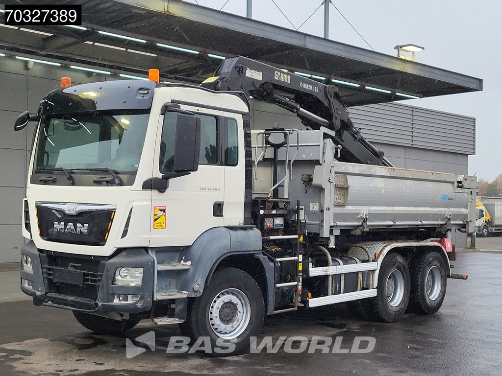 MAN TGS 33.440 6X4 HIAB X-HIDUO 188 E-3 Crane Kran 10m3 2-way tipper Big-Axle Euro 6