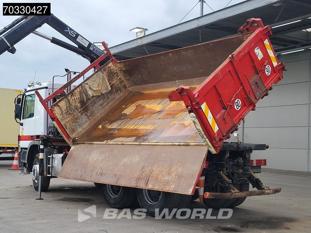 Mercedes Actros 3341 6X4 HIAB 144 B-3 HIDUO Kran Crane 10m3 3-way tipper Steel suspension Euro 5