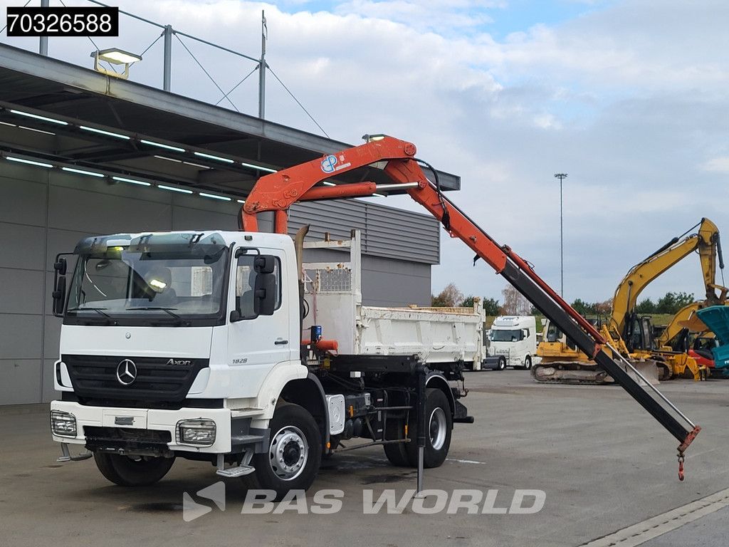 Mercedes Axor 1828 4X2 HMF 1063K2 Kran Crane Marrel 2-way tipper Steel suspension Euro 4