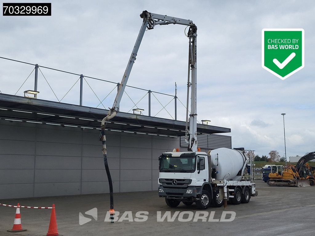 Mercedes Actros 3241 8X4 Schwing Stetter FBP 24-100 PUMI 7m3 mixer Full Steel Euro 5