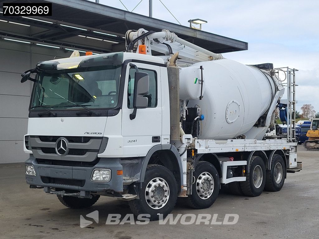Mercedes Actros 3241 8X4 Schwing Stetter FBP 24-100 PUMI 7m3 mixer Full Steel Euro 5