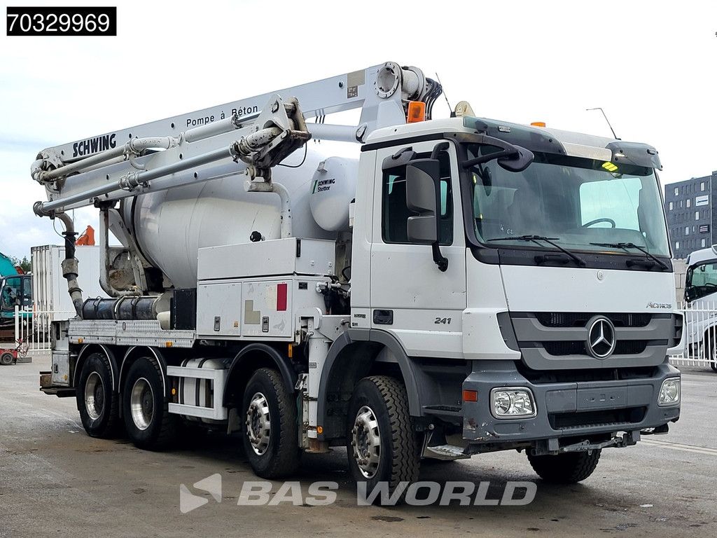 Mercedes Actros 3241 8X4 Schwing Stetter FBP 24-100 PUMI 7m3 mixer Full Steel Euro 5