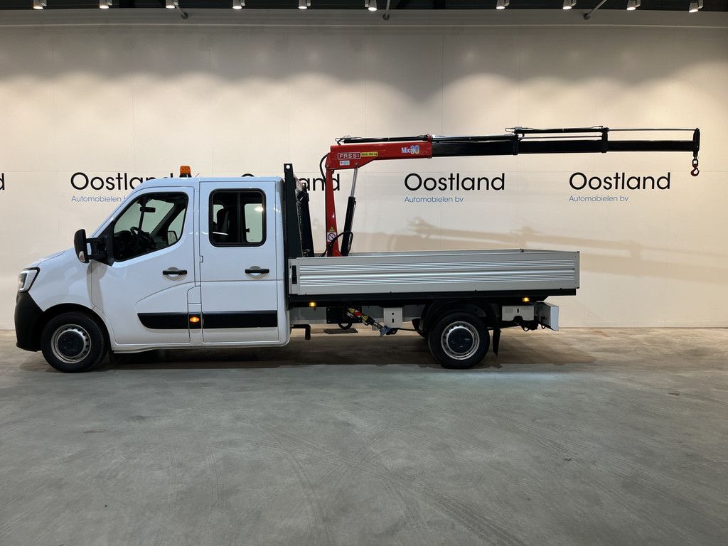 Renault Master 2.3 dCi 145 PK L3 DC Dubbel Cabine Open Laadbak / Fassi Kraan / Euro 6 / Airco / Trekhaak / Cruise Control / 7-Zits / 20.200 KM !!